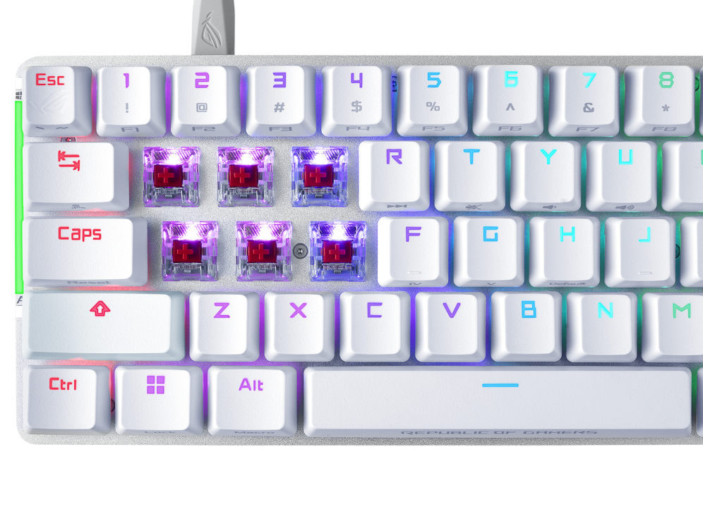 ASUS ROG Falchion Ace NX 68鍵 RGB 機械式鍵盤(白)(紅軸)