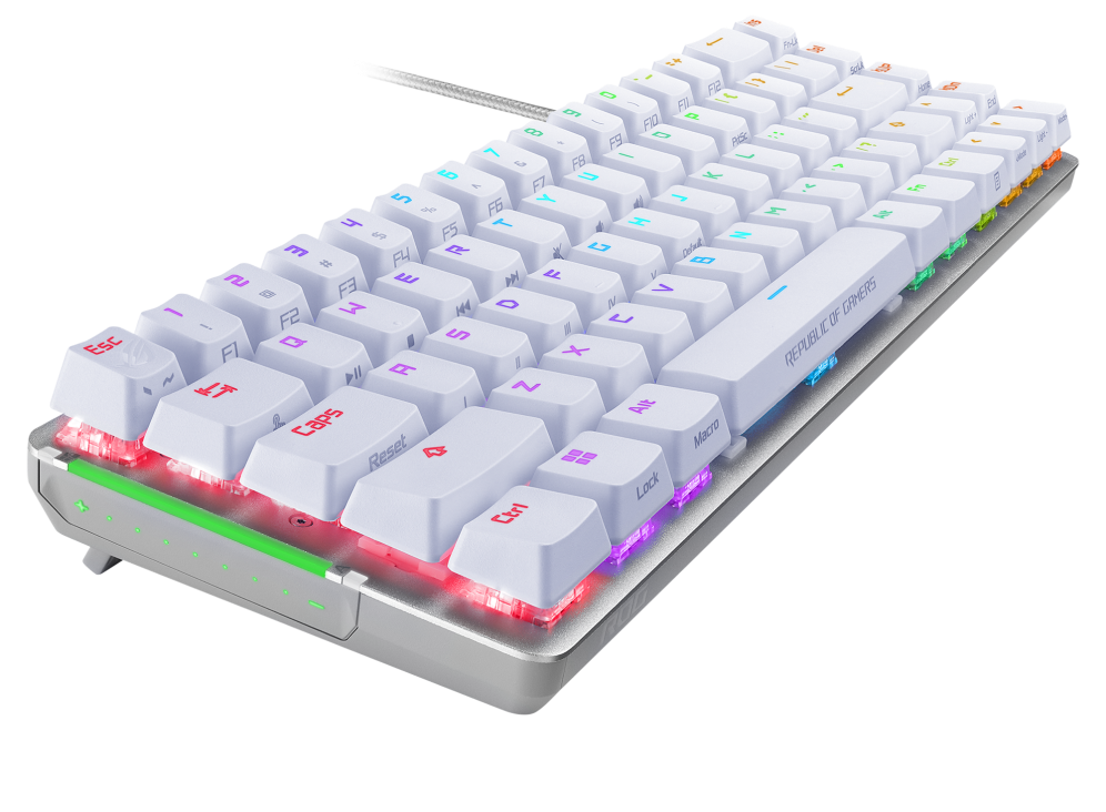 ASUS ROG Falchion Ace NX 68鍵 RGB 機械式鍵盤(白)(青軸)