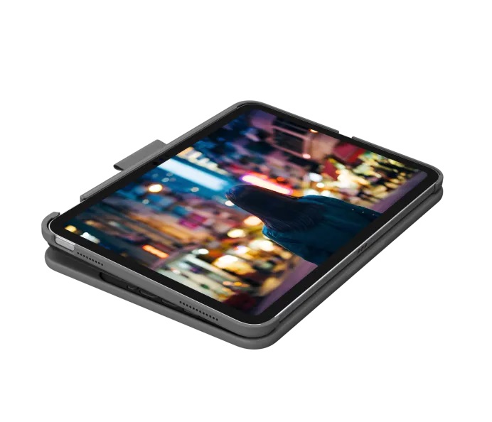 Logitech Slim Folio 鍵盤保護殼(適用於 iPad 第10代)(牛津灰)