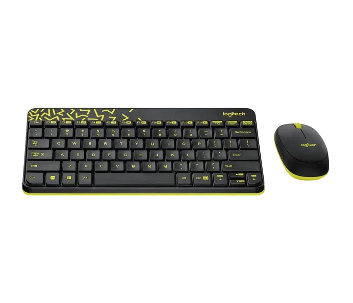 Logitech MK240 無線滑鼠鍵盤組 (中文版)(黑色/淡黃色)