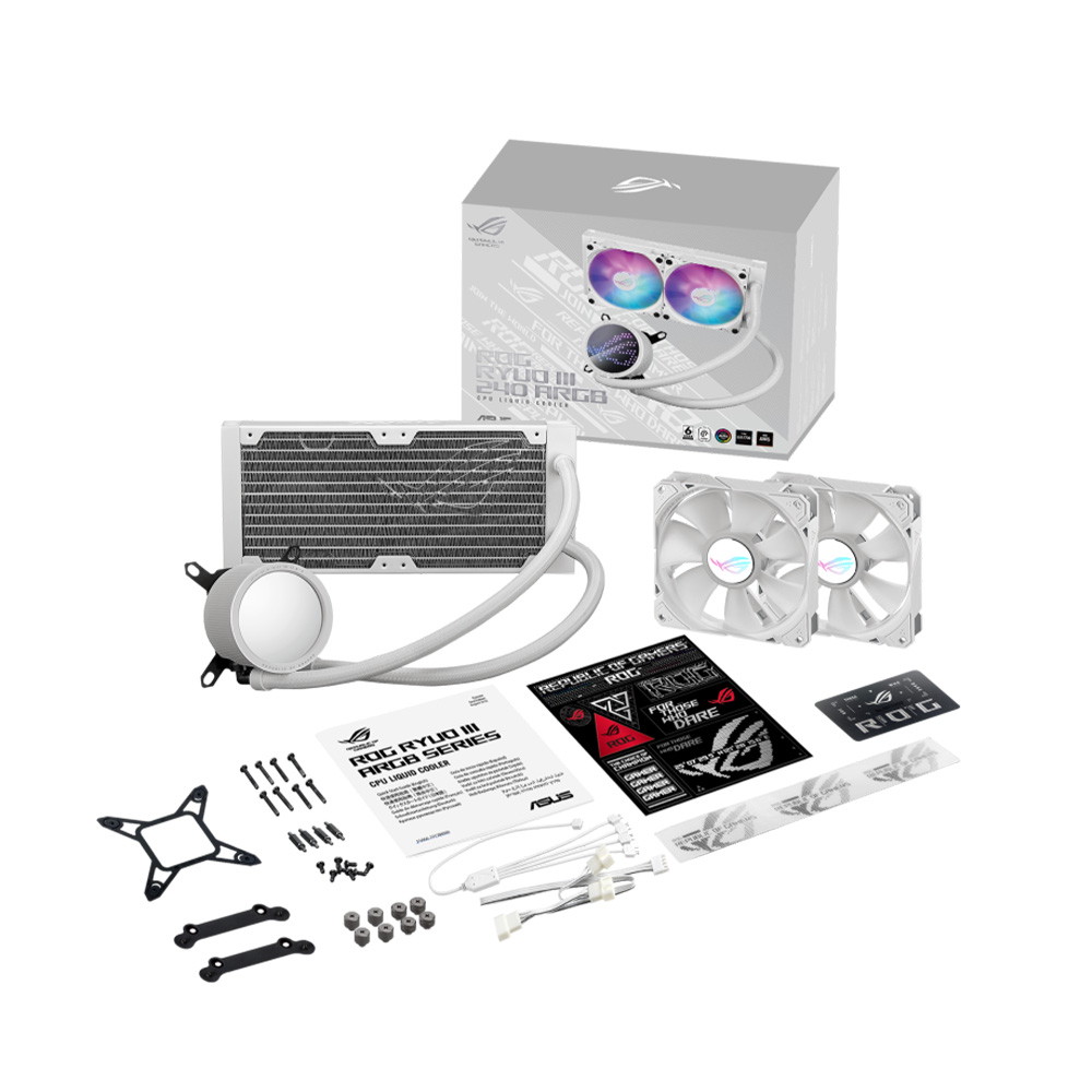 ASUS ROG RYUO III 水冷散熱器(白色-ARGB-240mm)