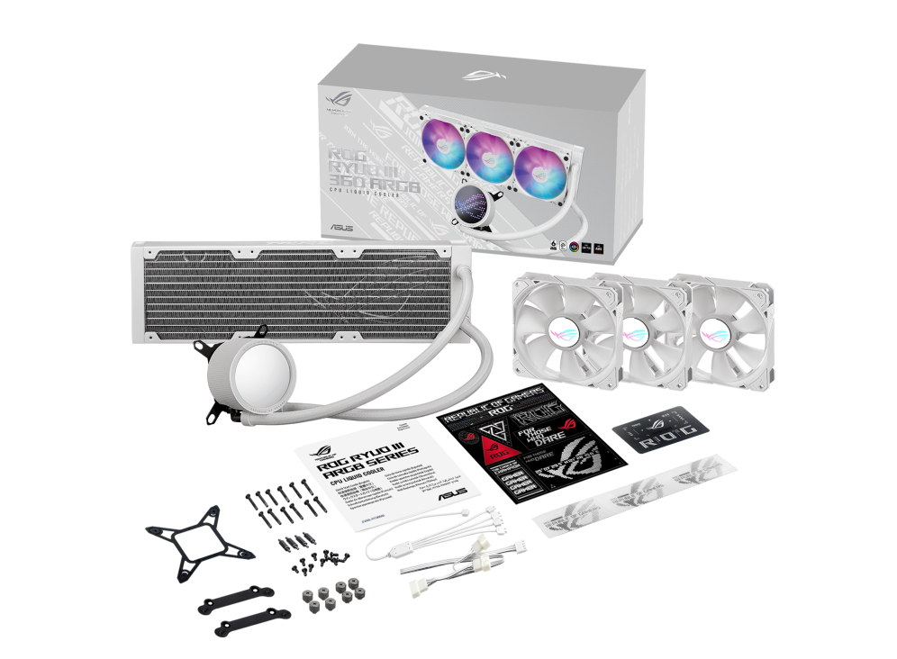 ASUS ROG RYUO III 水冷散熱器(白色-ARGB-360mm)