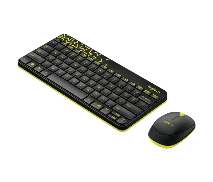 Logitech MK240 無線滑鼠鍵盤組 (中文版)(黑色/淡黃色)
