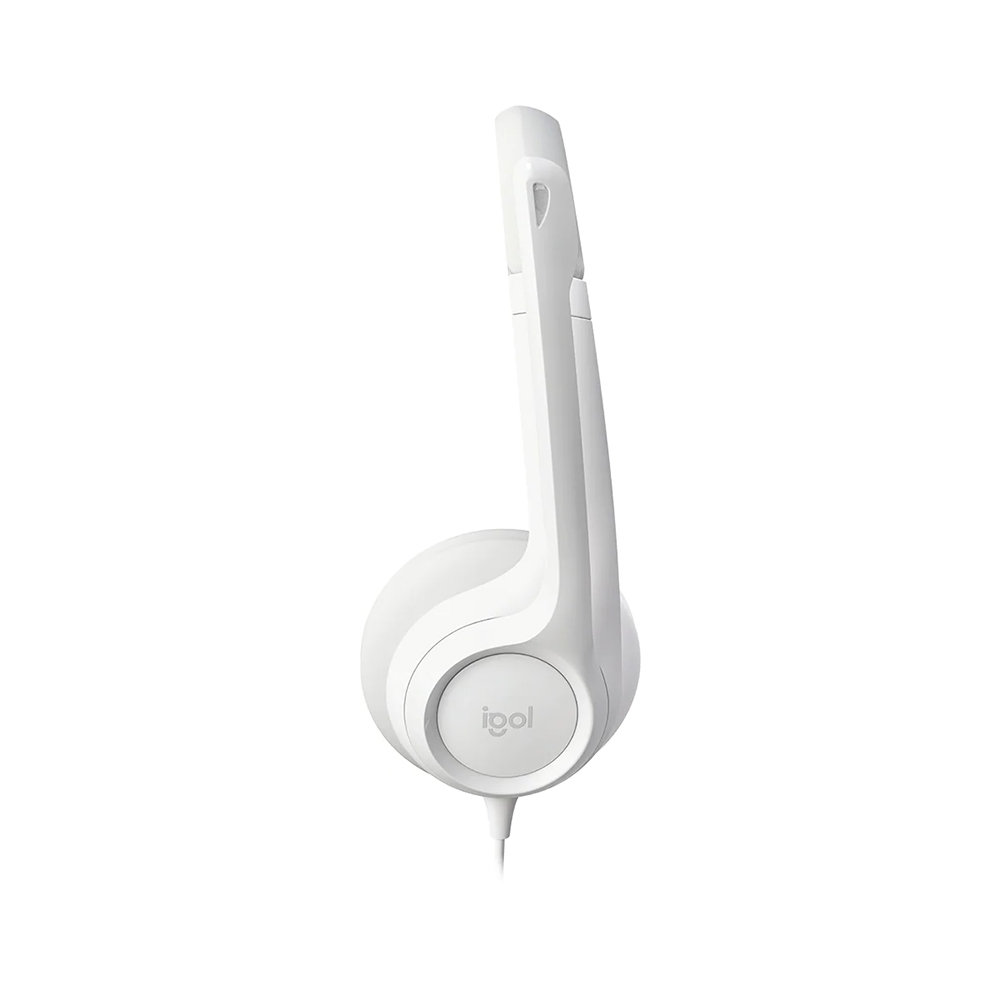Logitech H390 USB 有線耳機連麥克風(珍珠白)