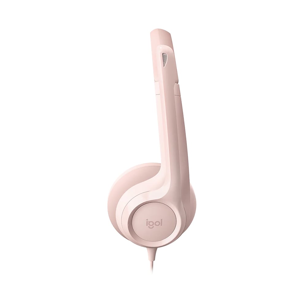 Logitech H390 USB 有線耳機連麥克風(玫瑰粉)