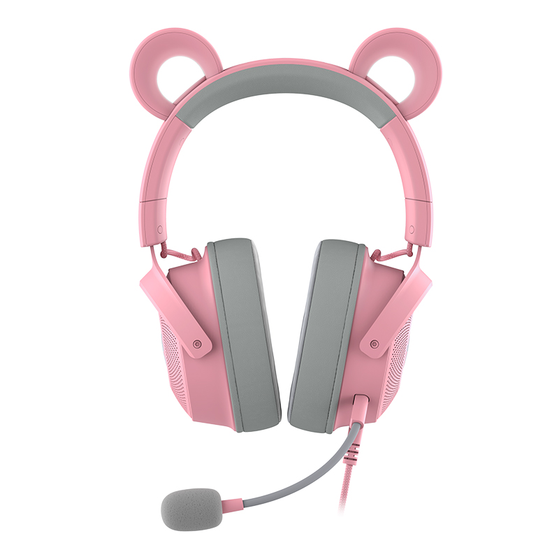 Razer Kraken Kitty V2 Pro 可替換耳朵造型有線RGB耳機(Quartz-Quartz-粉色)