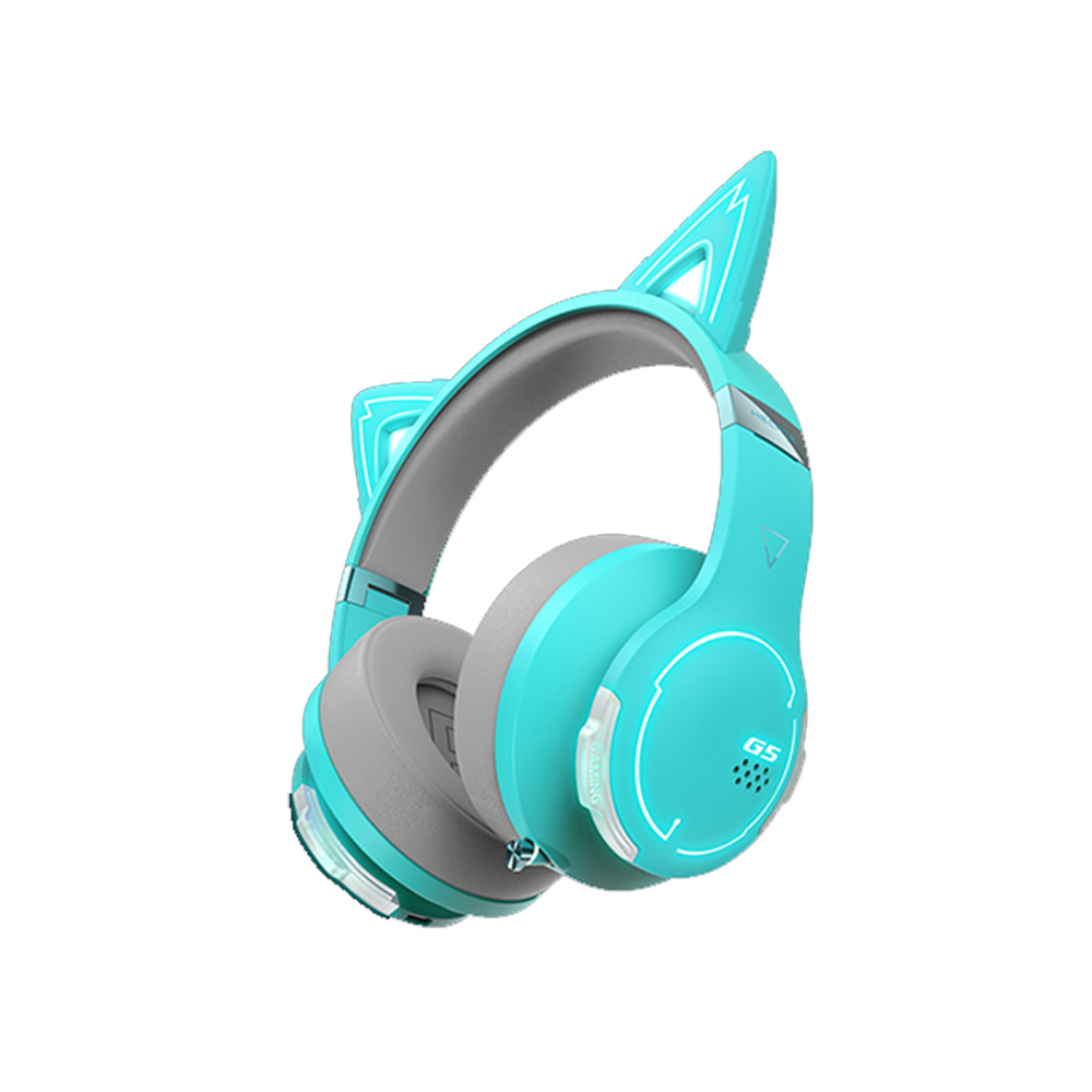 Edifier G5BT 萌貓版藍牙無線低延遲電競耳機(Turquoise 知更藍)