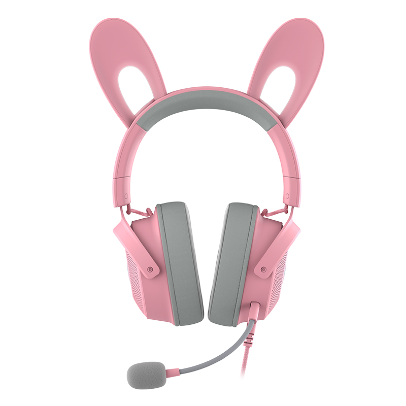 Razer Kraken Kitty V2 Pro 可替換耳朵造型有線RGB耳機(Quartz-Quartz-粉色)