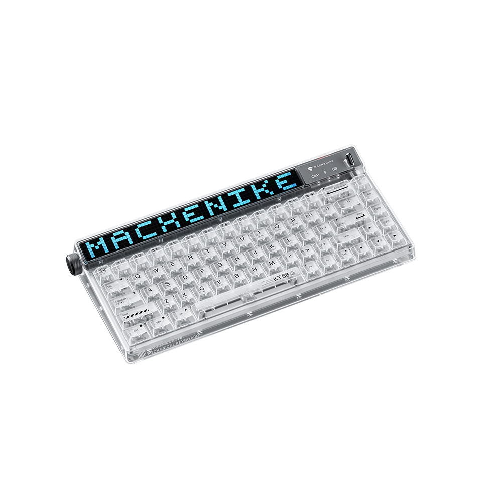 Machenike KT68 PRO RGB機械式鍵盤 透明白(黃軸)