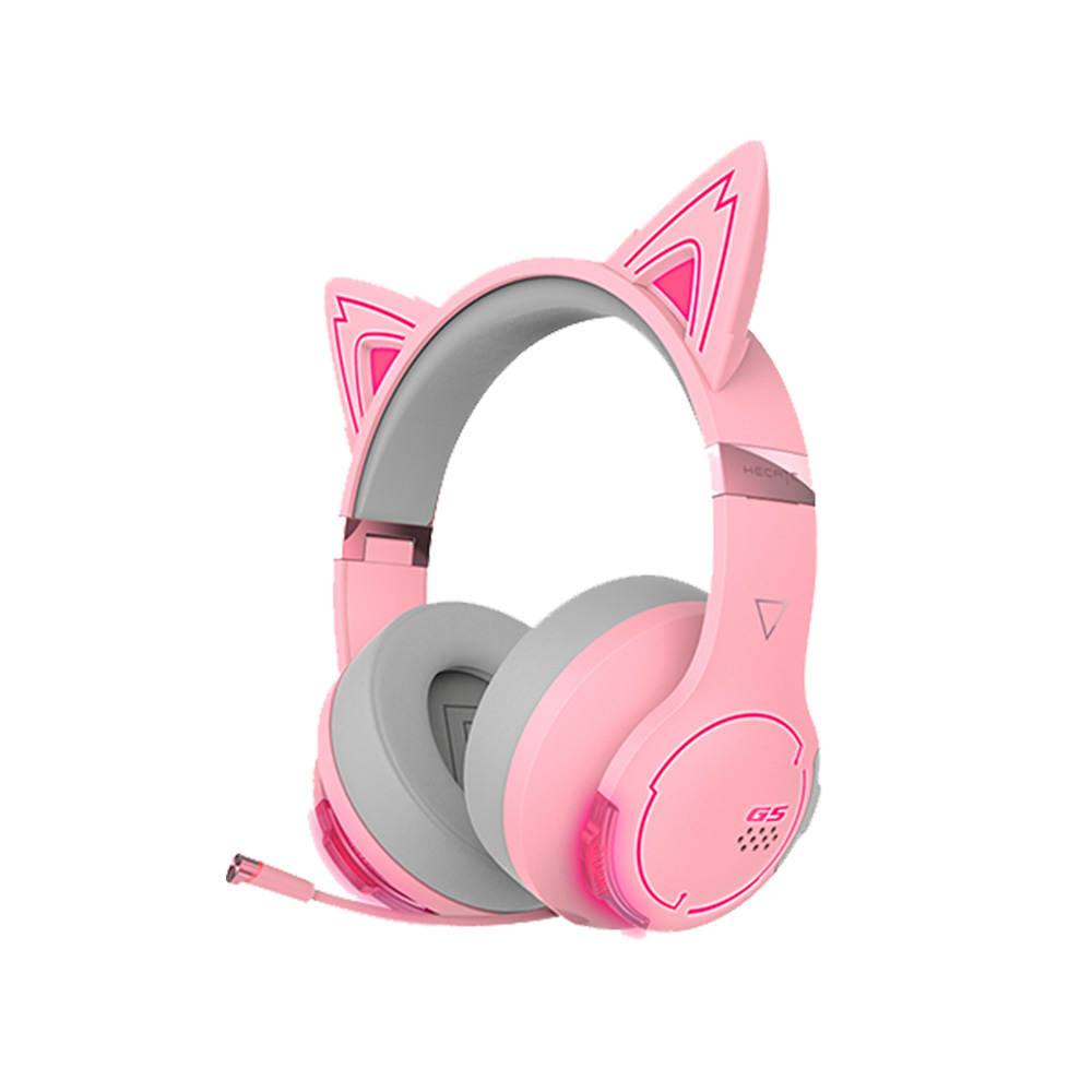 Edifier G5BT 萌貓版藍牙無線低延遲電競耳機(Pink 鉑晶粉)