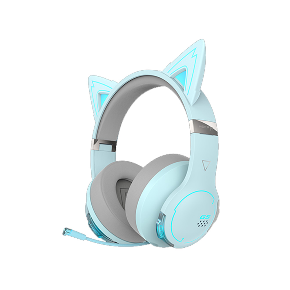 Edifier G5BT 萌貓版藍牙無線低延遲電競耳機(Sky Blue 水晶藍)