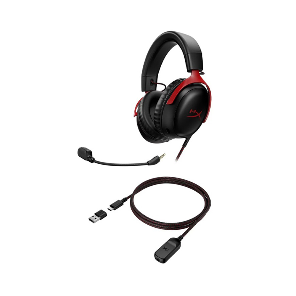 HyperX Cloud III 有線遊戲耳機(紅黑)