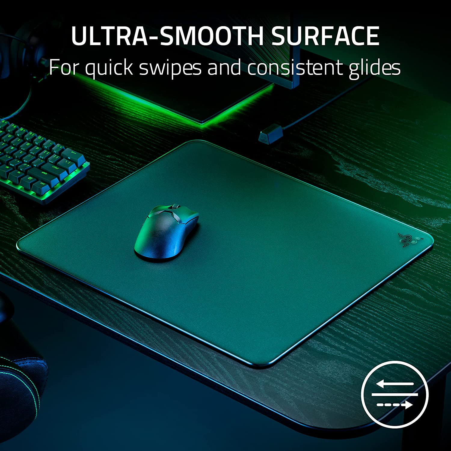Razer Atlas Premium 強化玻璃遊戲滑鼠墊(黑色)