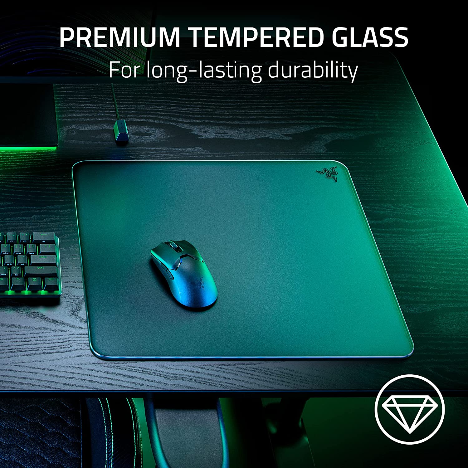 Razer Atlas Premium 強化玻璃遊戲滑鼠墊(黑色)