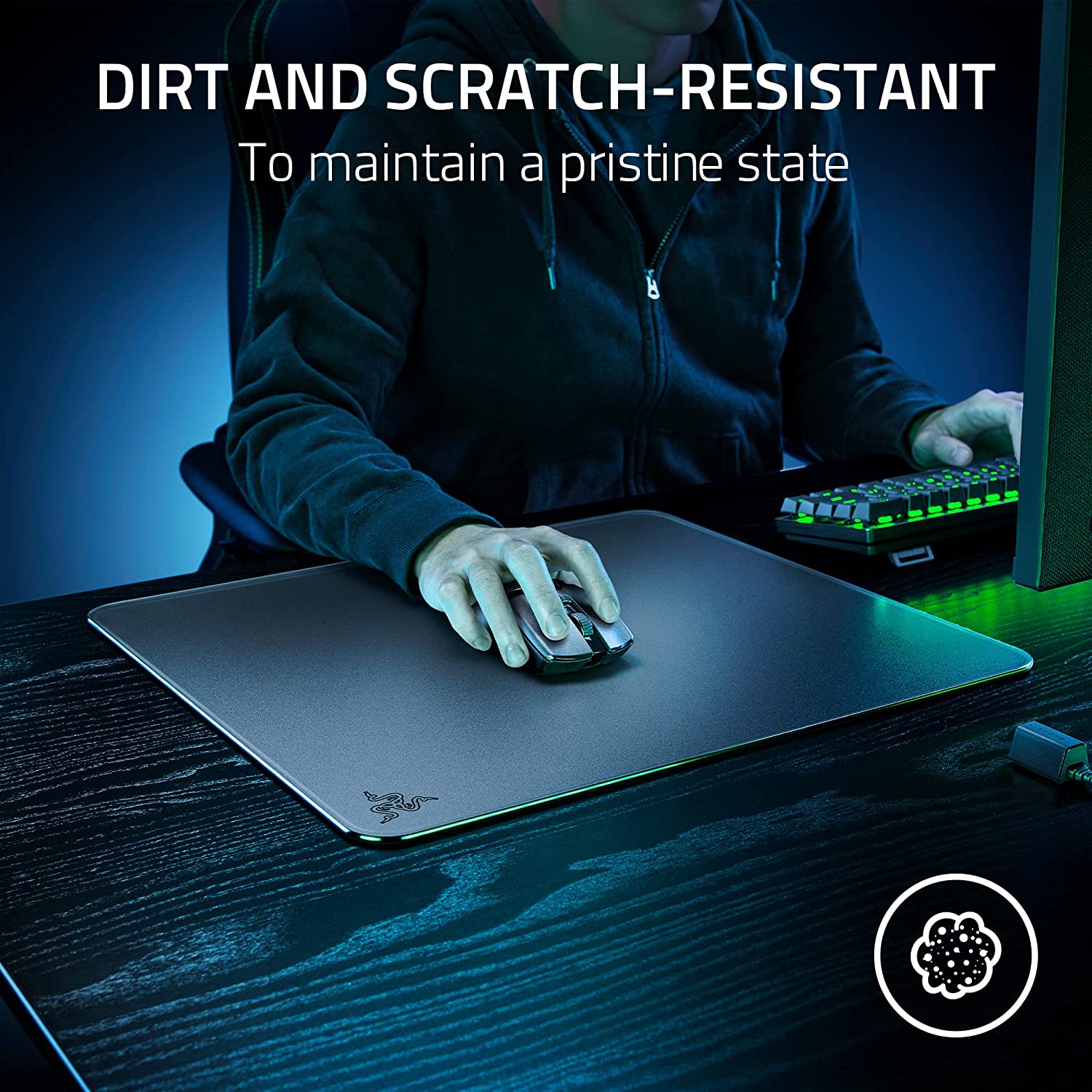 Razer Atlas Premium 強化玻璃遊戲滑鼠墊(黑色)