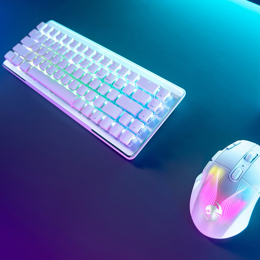Roccat Vulcan II Mini Air Wireless 65% 無線遊戲鍵盤(Titan II Optical Linear光學紅軸)(白色)