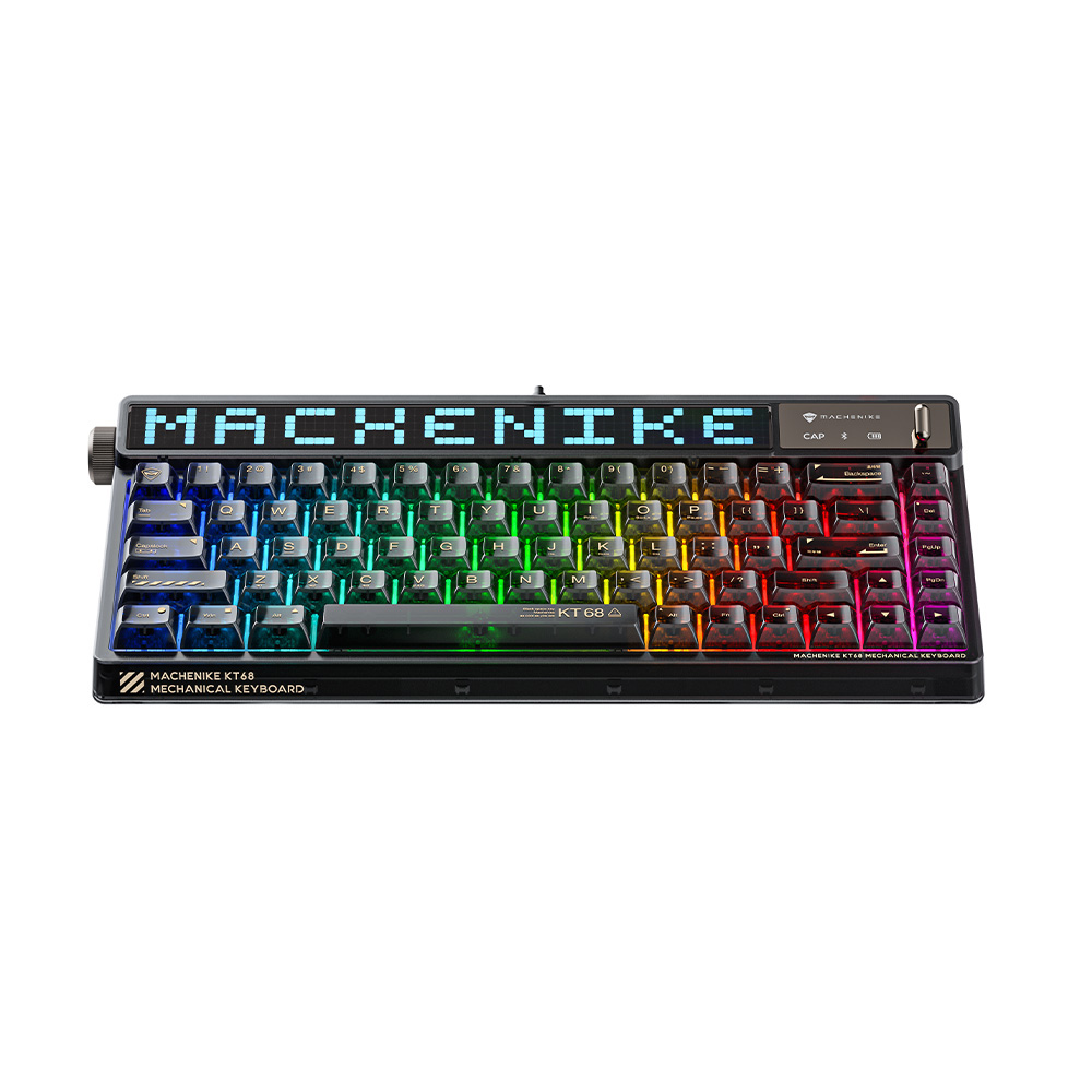 Machenike KT68 Limited Edition 68鍵 PBT RGB Hot-Swappable 可換軸 藍牙無線機械鍵盤 透明黑(凱華知秋軸)