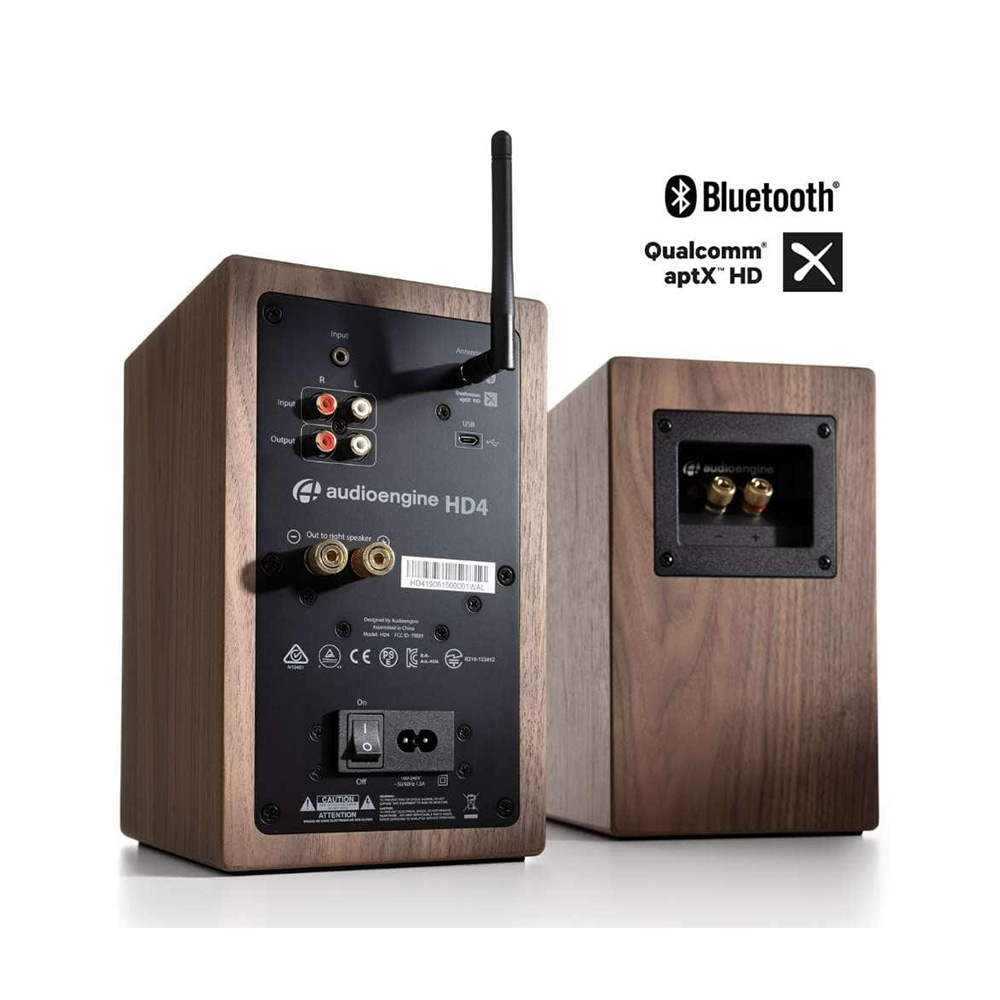 Audioengine HD4 HOME MUSIC SYSTEM W/ BLUETOOTH APTX-HD (120W) 藍牙書架式喇叭(胡桃木色)