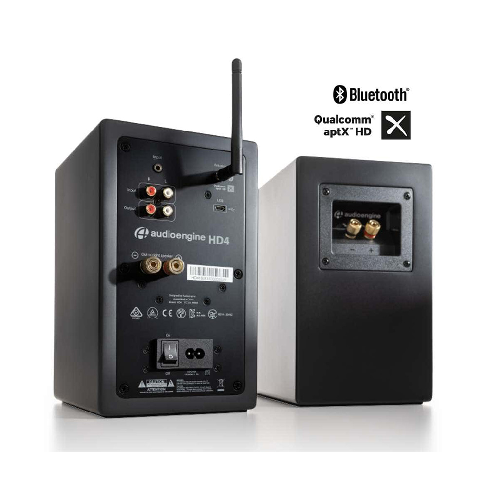 Audioengine HD4 HOME MUSIC SYSTEM W/ BLUETOOTH APTX-HD (120W) 藍牙書架式喇叭(黑色)
