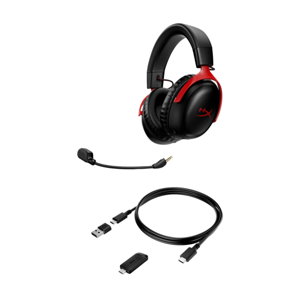 HyperX Cloud III Wireless 無線遊戲耳機(紅黑色)