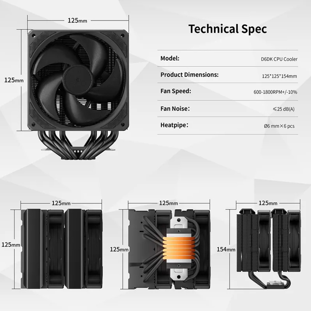 upHere D6DK DUAL-TOWER CPU COOLER 雙塔式風冷CPU散熱器