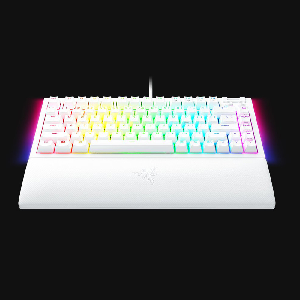Razer BlackWidow V4 75% Hot-Swappable 可換軸 機械式電競鍵盤(觸感橙軸-白色-英文版)