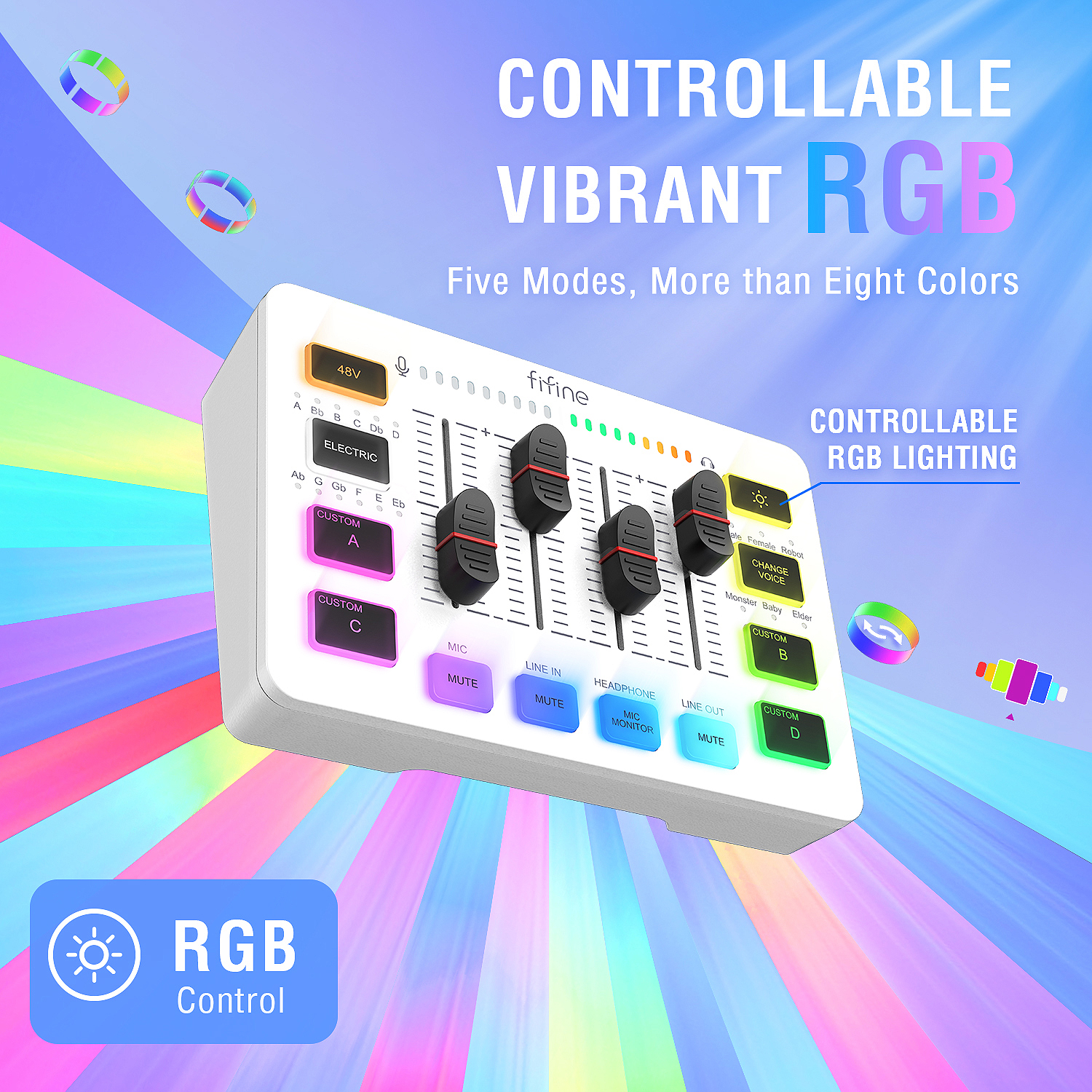FIFINE AMPLIGAME SC3 遊戲專用直播混音器(白)