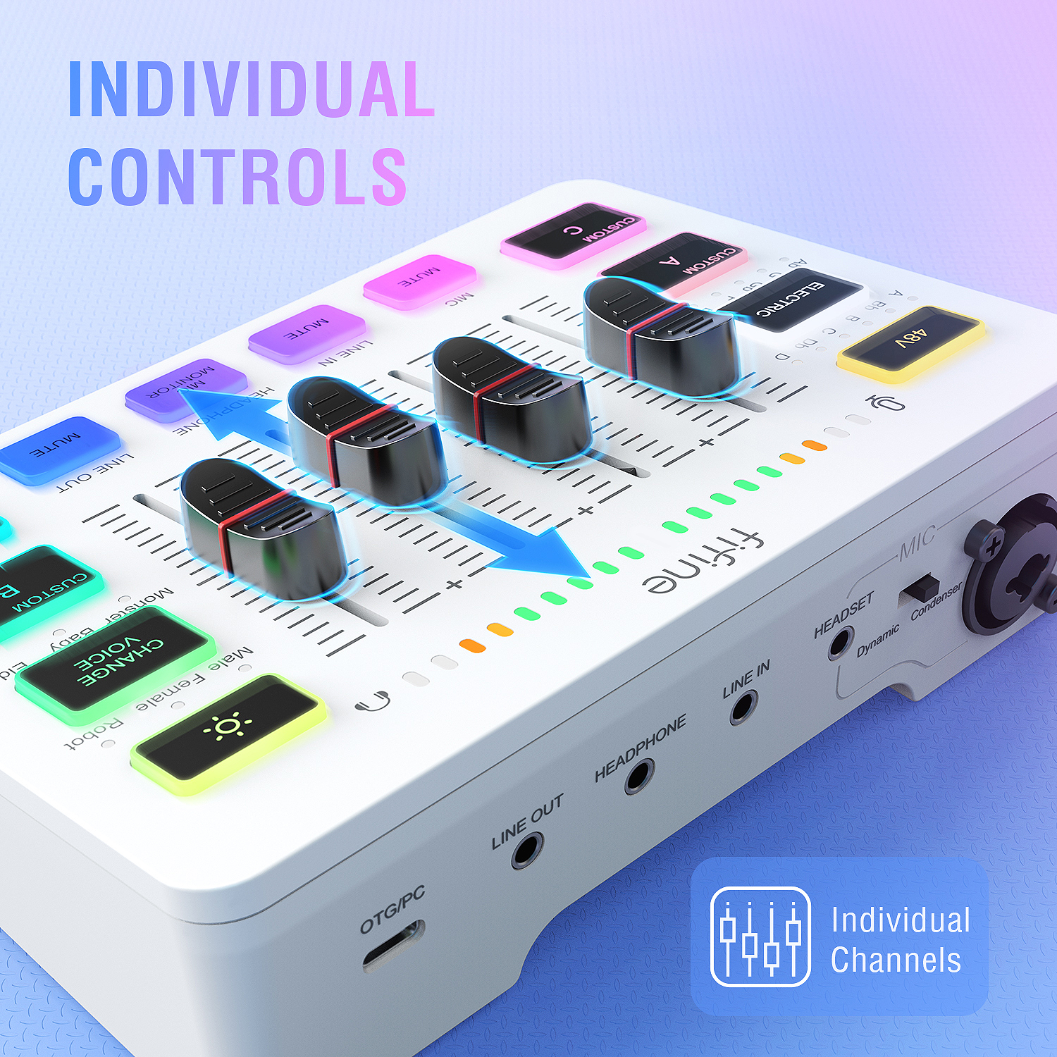 FIFINE AMPLIGAME SC3 遊戲專用直播混音器(白)