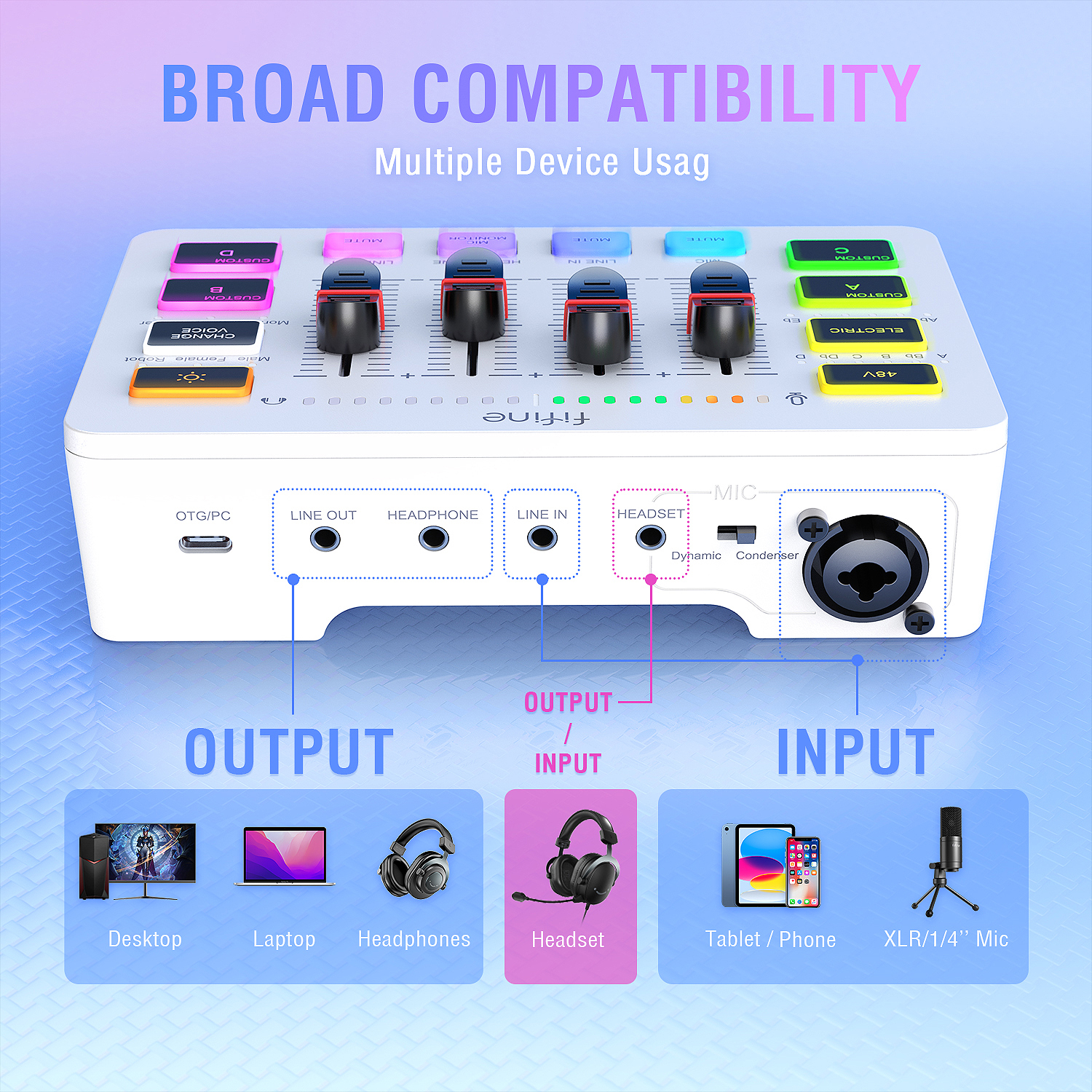 FIFINE AMPLIGAME SC3 遊戲專用直播混音器(黑)