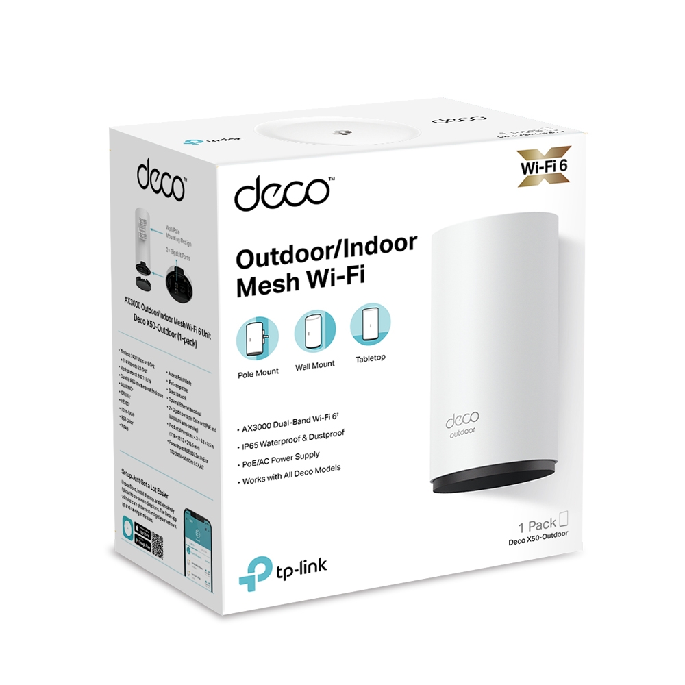 TP-Link Deco X50 - Outdoor AX3000 雙頻 WiFi 6 + Outdoor Mesh PoE  路由器(1件套裝)
