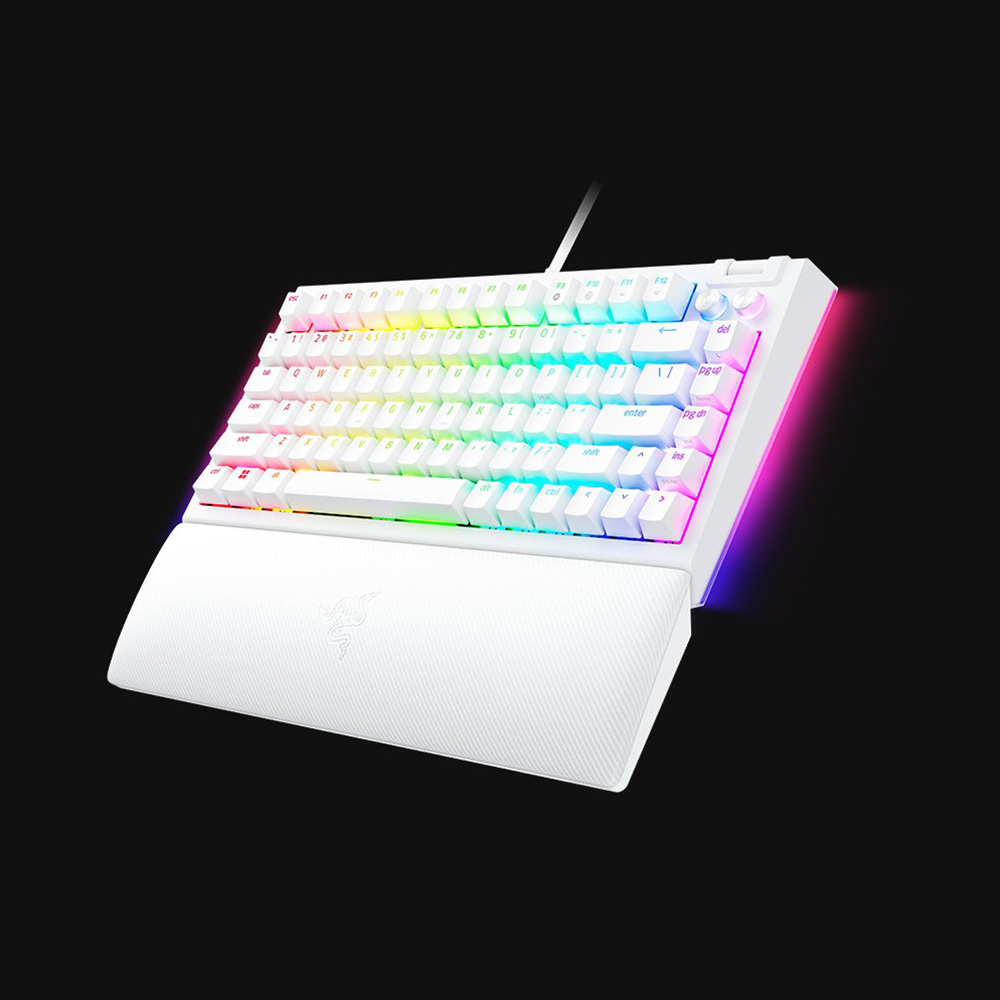 Razer BlackWidow V4 75% Hot-Swappable 可換軸 機械式電競鍵盤(觸感橙軸-白色-英文版)