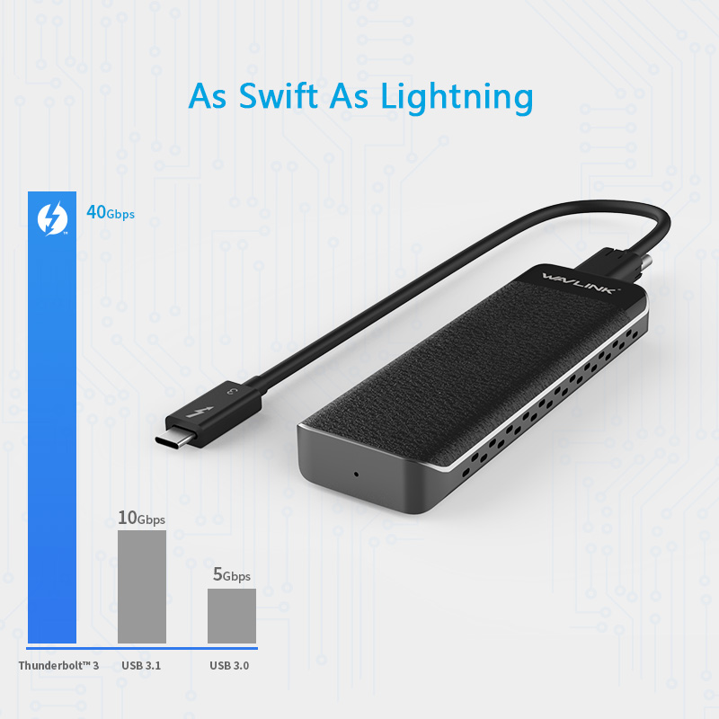 WAVLINK Thunderdrive II - UTE02 Thunderbolt 3 NVME External SSD Enclosure 外置NVMe SSD盒