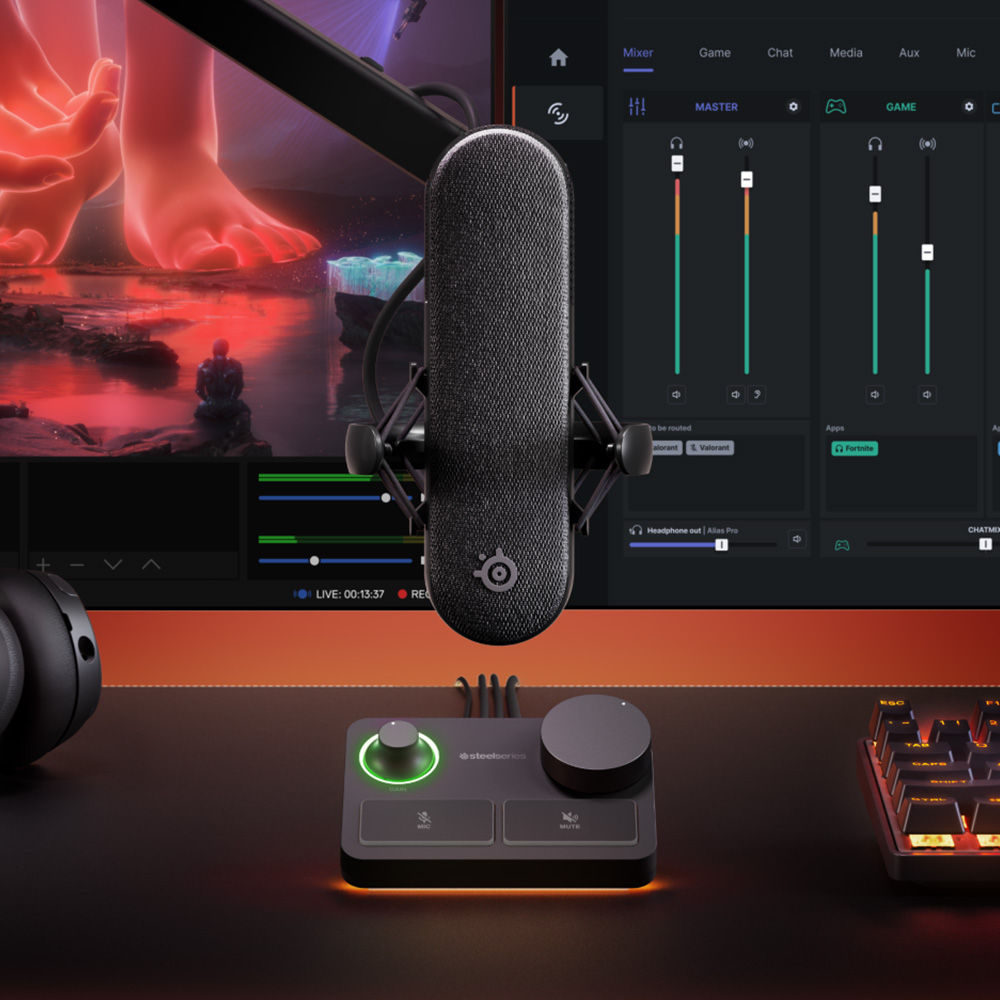 SteelSeries ALIAS PRO 電競電容麥克風 連XLR Mixer