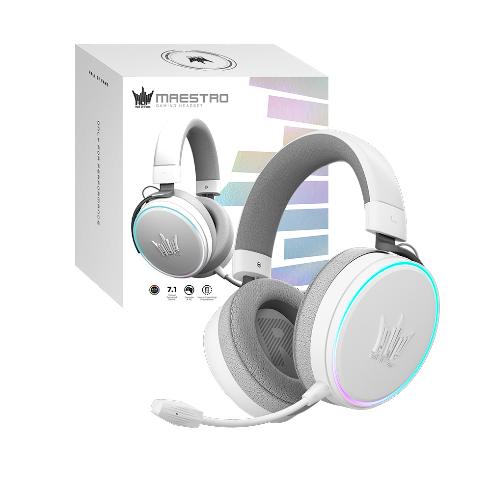 GALAX HOF Maestro H1 RGB 有線電競耳機(啞面白)