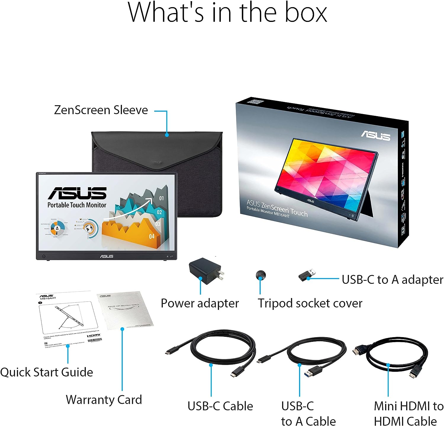 ASUS ZenScreen Touch MB16AHT 15.6吋 FHD IPS 十點觸控 便攜顯示器