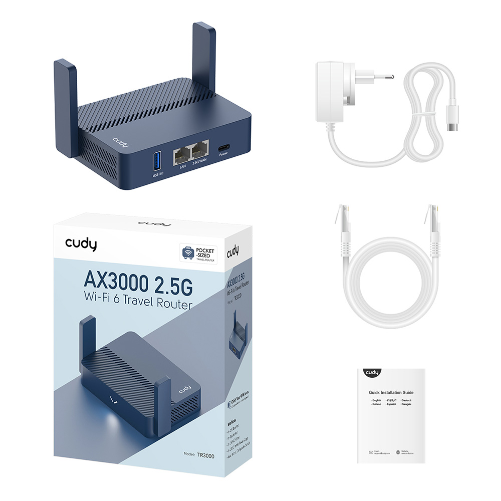 Cudy TR3000 AX3000 2.5G Wi-Fi 6 便攜路由器