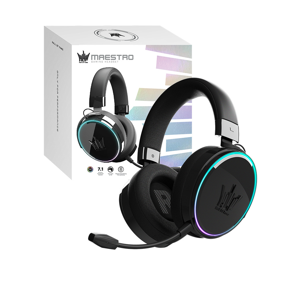 GALAX HOF Maestro H1 RGB 有線電競耳機(亮面黑)
