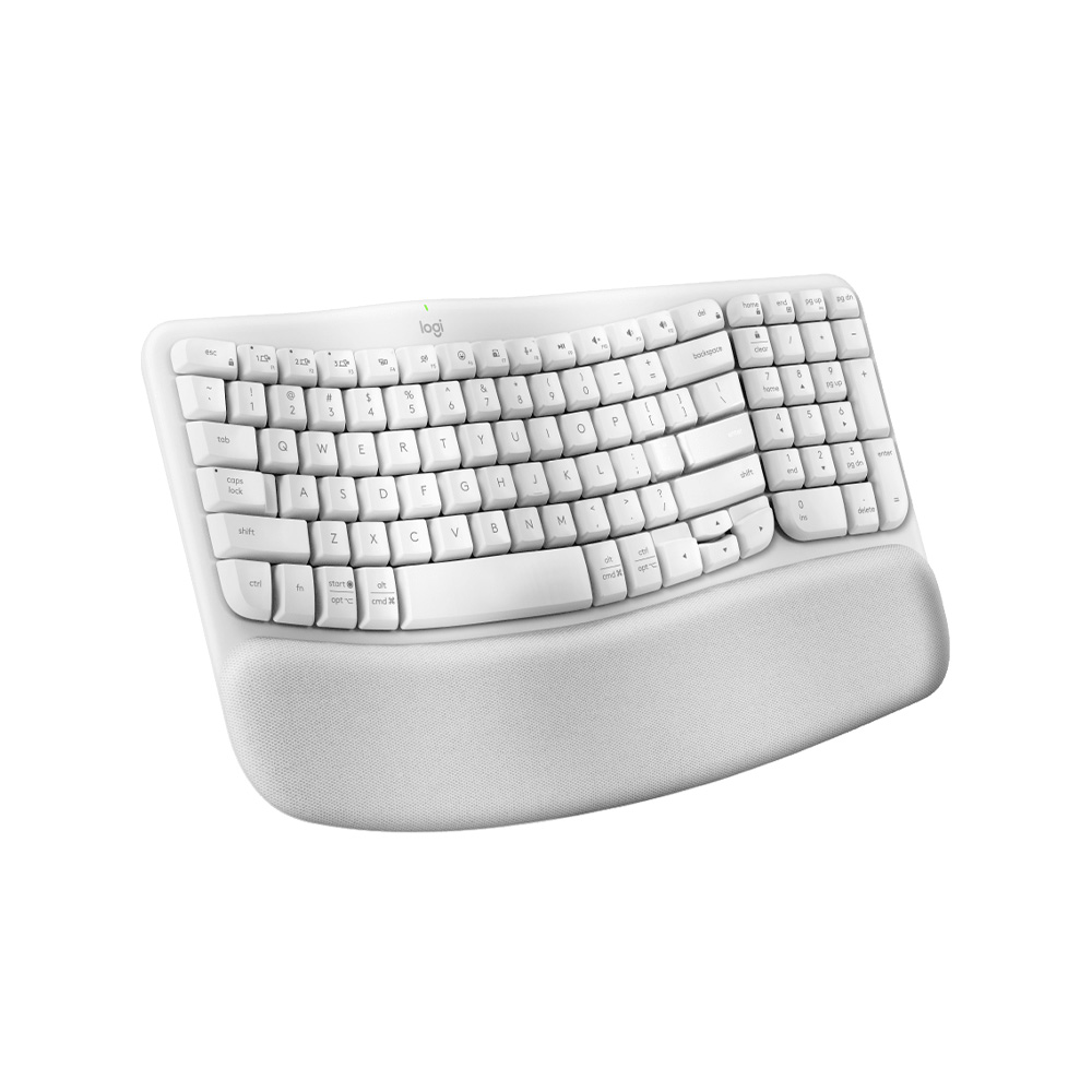 Logitech Wave Keys 人體工學鍵盤(珍珠白)