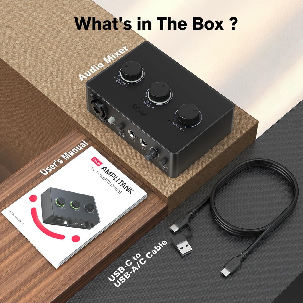 FIFINE SC1 音訊混音器USB直播聲卡