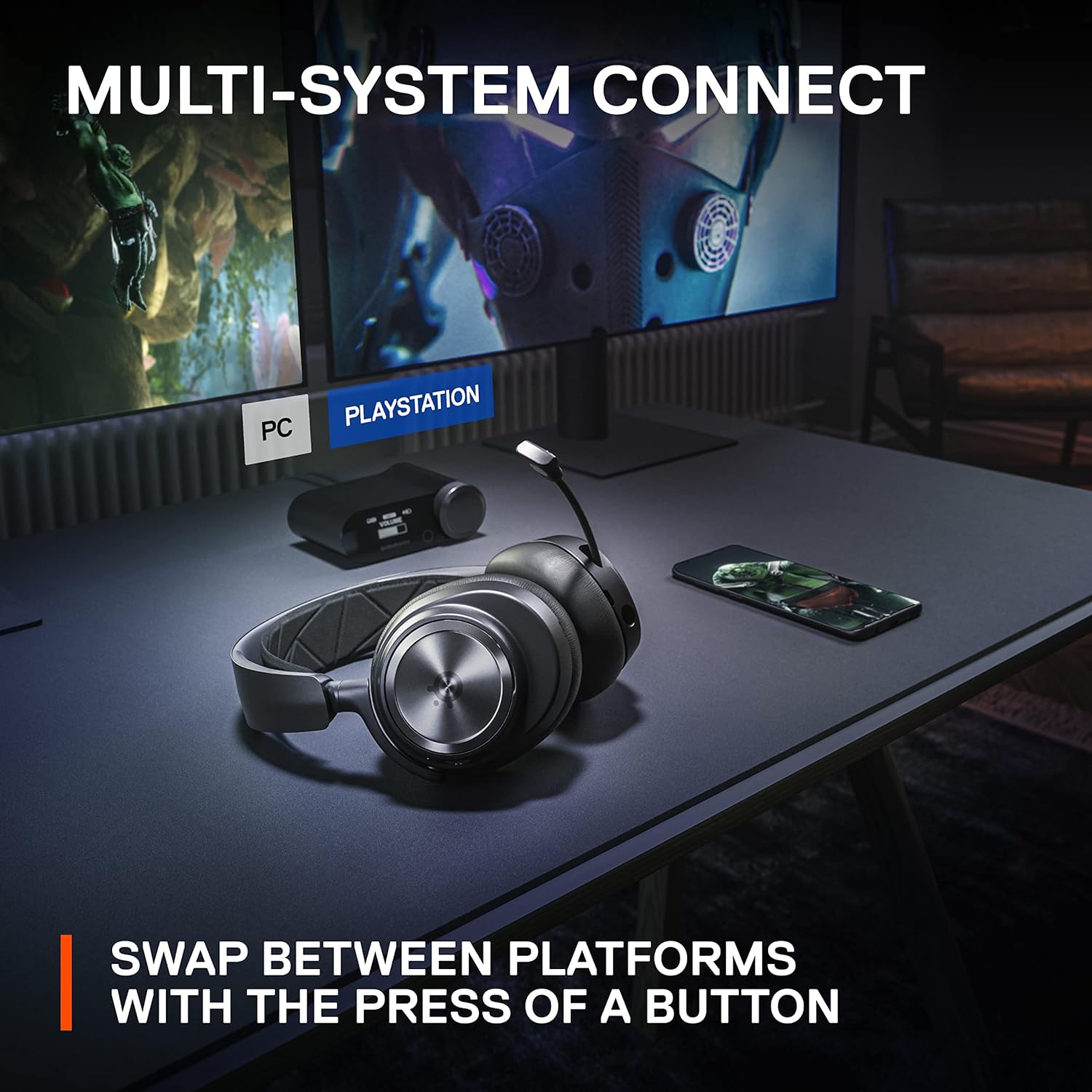 SteelSeries Arctis Nova Pro Wireless ANC 2.4G及藍牙無線耳機(61522)(For PS5 and PC-黑色 61522)