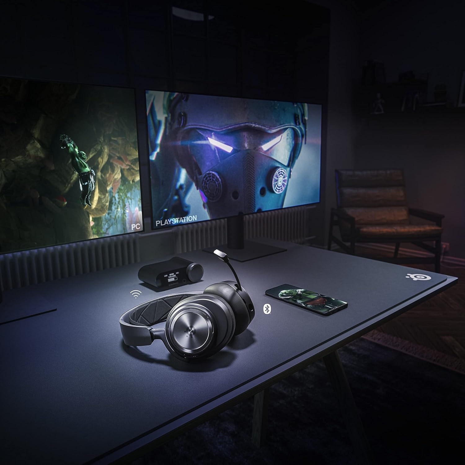 SteelSeries Arctis Nova Pro Wireless ANC 2.4G及藍牙無線耳機(61522)(For PS5 and PC-黑色 61522)
