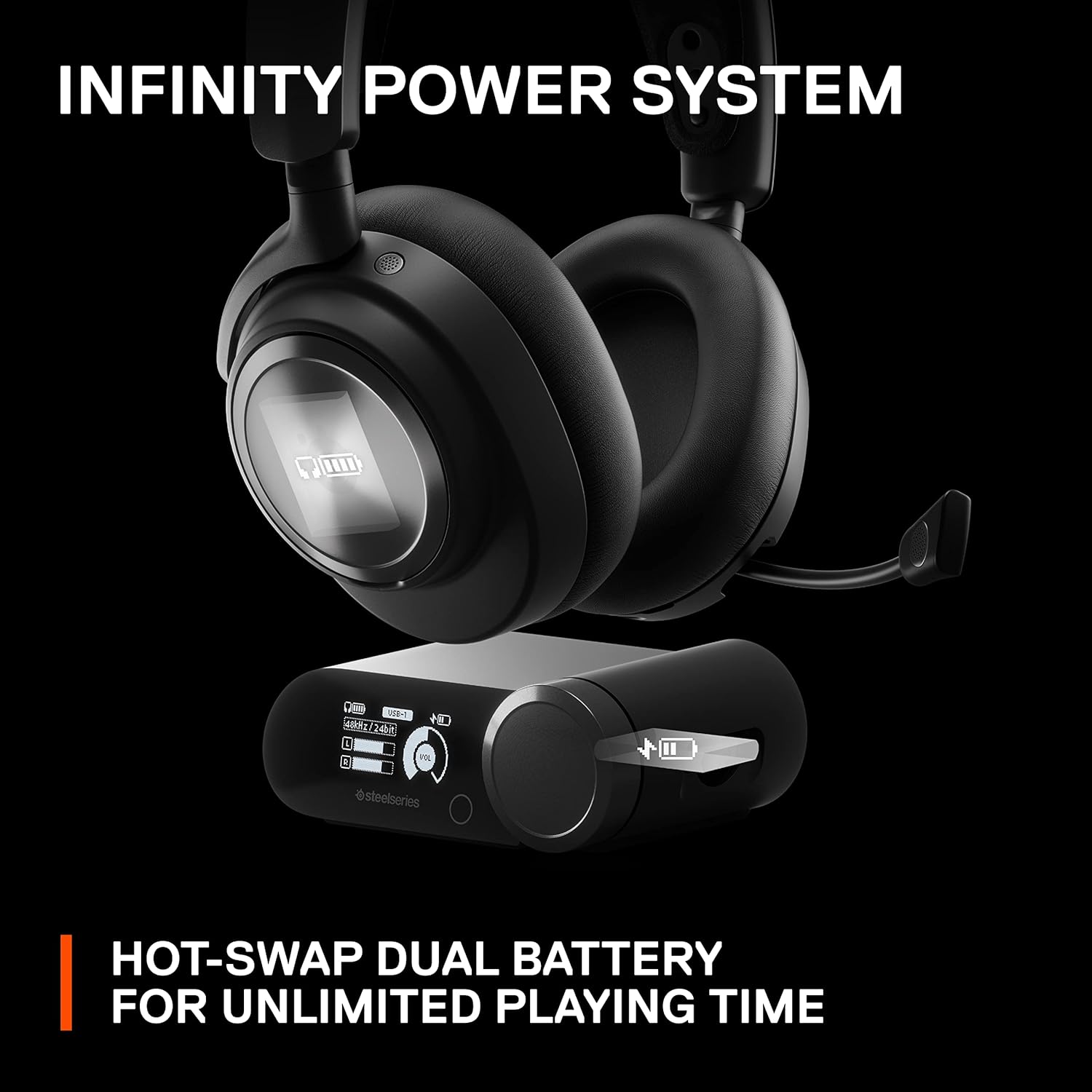 SteelSeries Arctis Nova Pro Wireless ANC 2.4G及藍牙無線耳機(61522)(For PS5 and PC-黑色 61522)