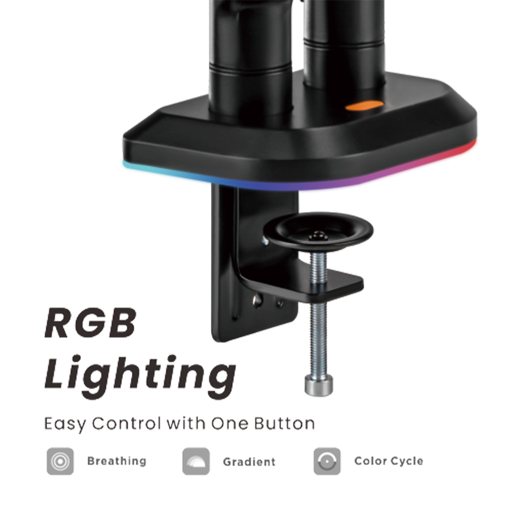 Brateck 北弧 2-9KG RGB雙屏顯示器支架(LDT63-C024GL)(Matte Black and White)