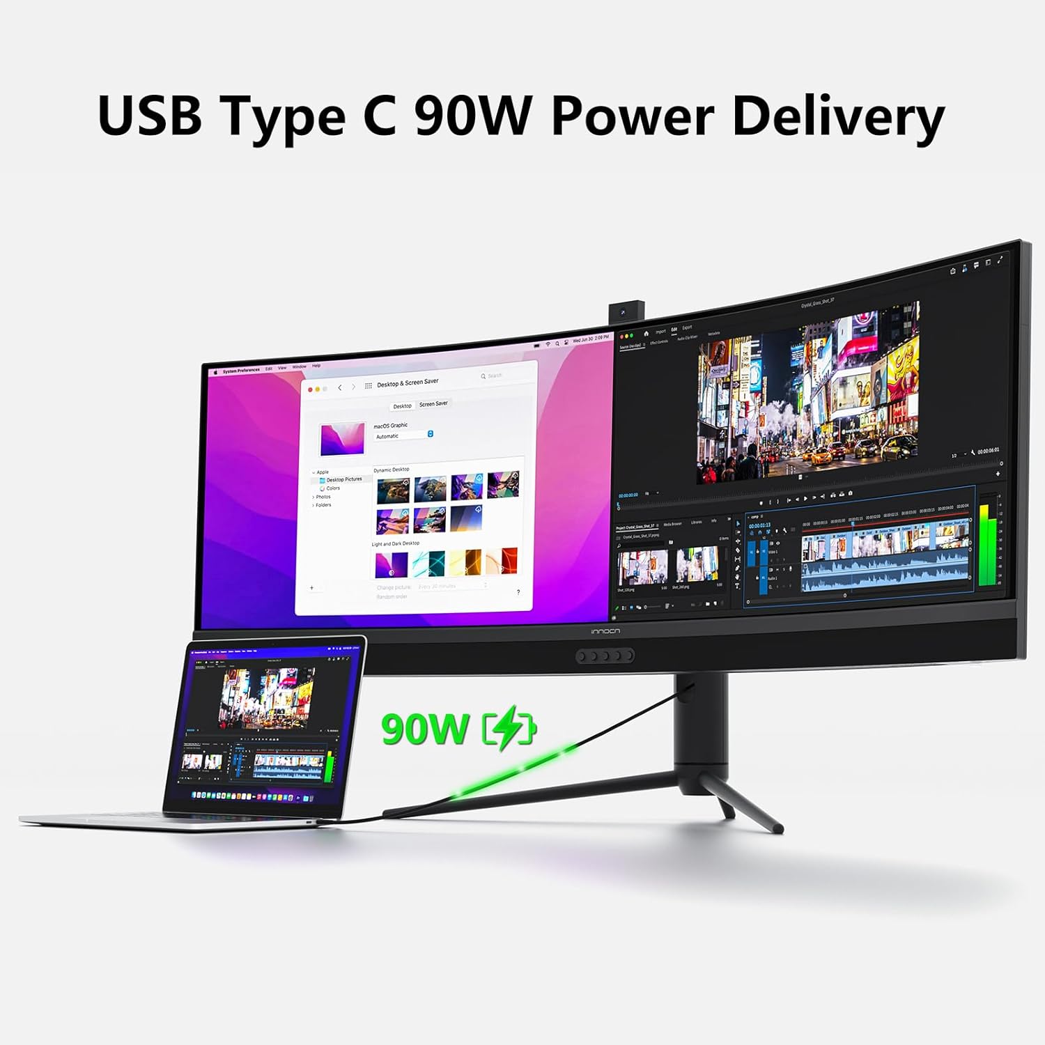 INNOCN 45C1R 45吋 DQHD VA 120Hz 1500R 有喇叭 曲面顯示器