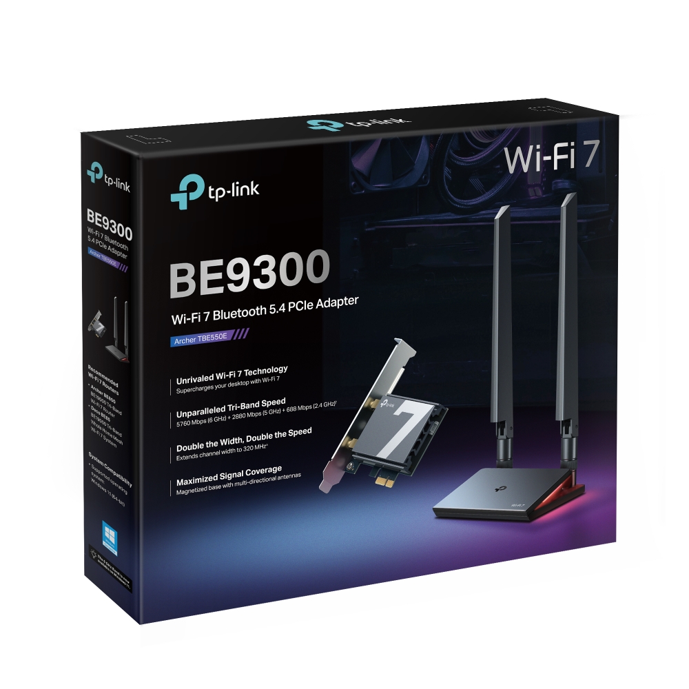 TP-Link Archer TBE550E BE9300 WiFi 7 藍牙 PCIe擴展卡