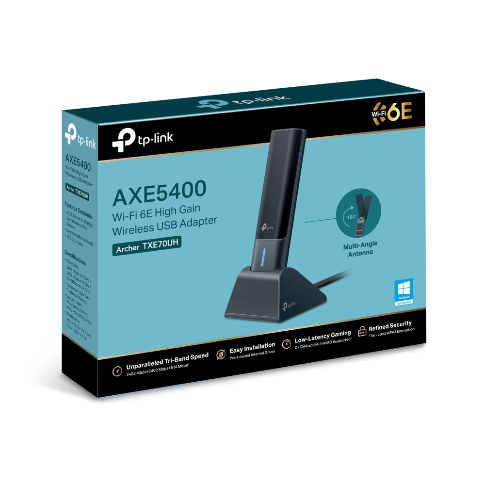 TP-Link Archer TXE70UH AXE5400 高增益 USB WiFi 6E 接收器