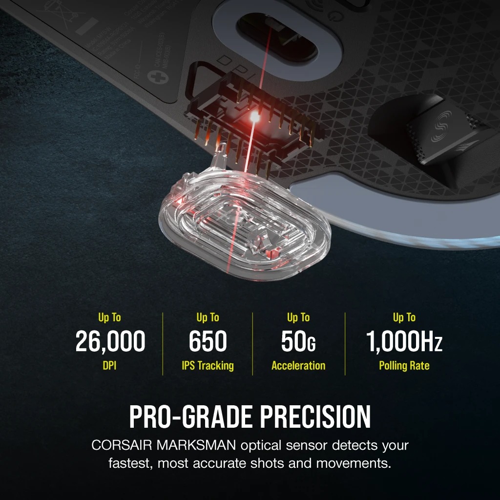 Corsair M75 Wireless Lightweight RGB 超輕量 無線遊戲滑鼠(黑色)