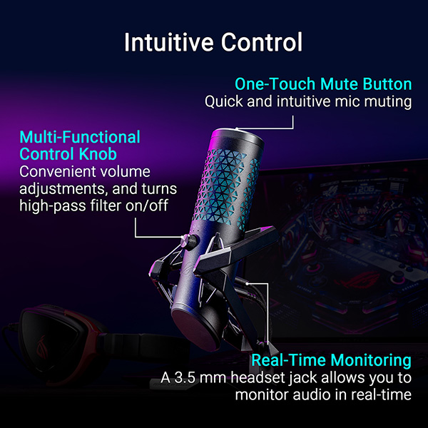 ASUS ROG Carnyx 專業級電競 RGB 電容式麥克風(黑色)