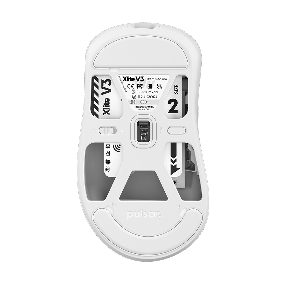 Pulsar Xlite V3 Size 2 無線遊戲滑鼠(白色)