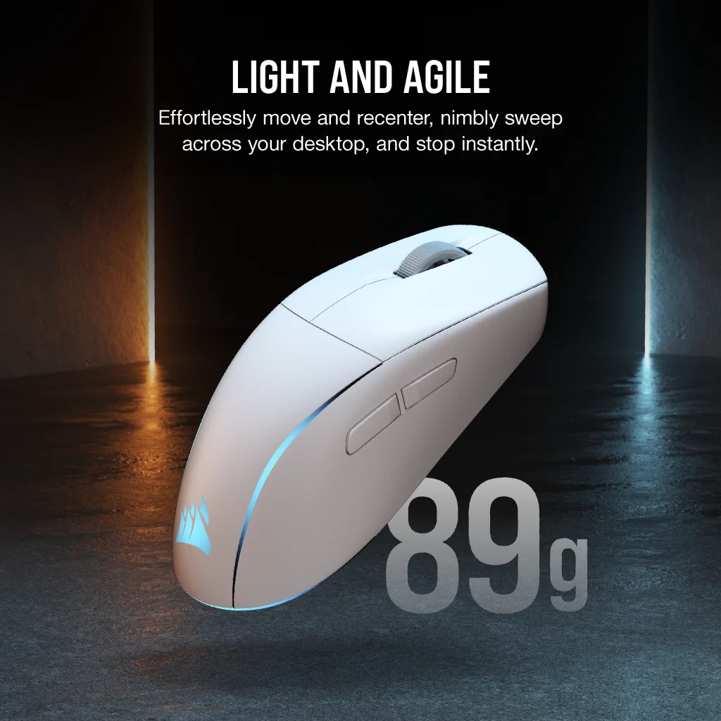 Corsair M75 Wireless Lightweight RGB 超輕量 無線遊戲滑鼠(白色)